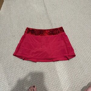 Red Lululemon Skort with Snake Print Waistband